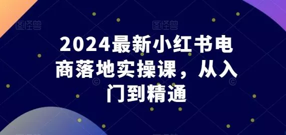 2024最新小红书电商落地实操课,从入门到精通