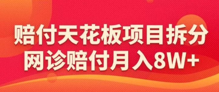 赔付天花板项目拆分,网诊赔付月入8W+-【仅揭秘】