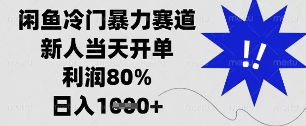 闲鱼冷门暴力赛道，新人当天开单，利润80%，日入数张【揭秘】