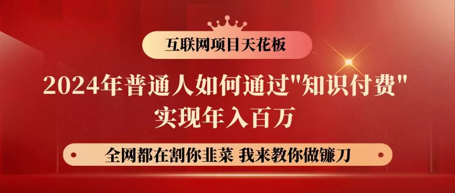 2024年普通人如何通过\\\"知识付费\\\"月入十万年入百万,实现财富自由