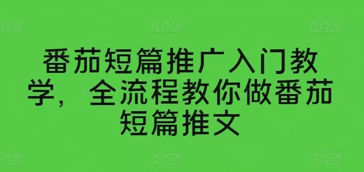 番茄短篇推广入门教学,全流程教你做番茄短篇推文
