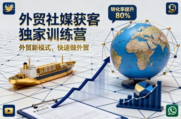 外贸社媒获客独家训练营，外贸新模式，快速做外贸(更新)