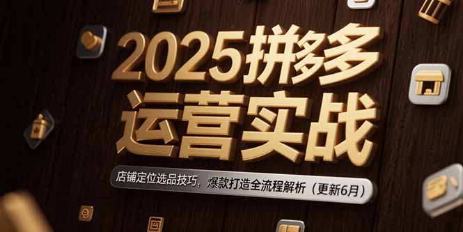 2025拼多多运营实战:店铺定位选品技巧,爆款打造全流程解析(更新6月