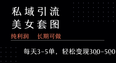 私域卖套图每天3-5单   每单利润99-2张+