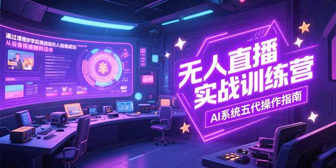 无人直播实操训练营,从设备搭建到话术,AI系统五代操作指南(7月更新