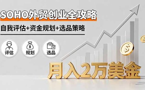 SOHO外贸创业全攻略,自我评估+资金规划+选品策略,月入2万美金