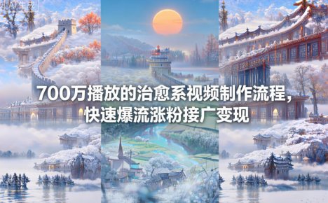 700万播放的治愈系视频制作流程，快速爆流涨粉接广变现