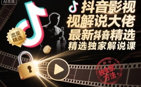 抖音影视解说大佬最新抖音进精选和独家方法,精选独家解说课(更新11月)