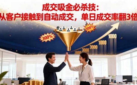 吸金成交营销必杀技：从客户接触到自动成交，单日成交率翻3倍