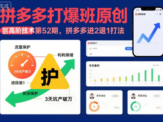 拼多多打爆班原创高阶技术第52期，拼多多进2退1打法