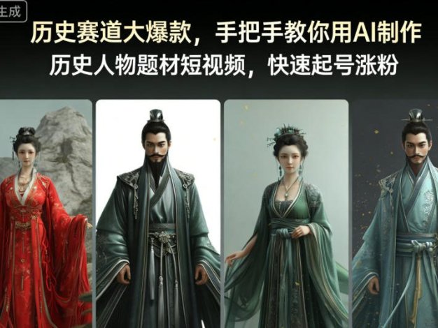 历史赛道大爆款，手把手教你用AI制作历史人物题材短视频，快速起号涨粉